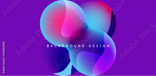 Bright abstract background glossy shiny circle and sphere composition. Minimalist geometric vector Illustration For Wallpaper, Banner, Background, Card