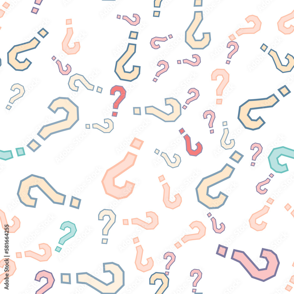 Quiz seamless pattern. Question marks, doubt, faq Quiz seamless pattern. Question marks, doubt, faq