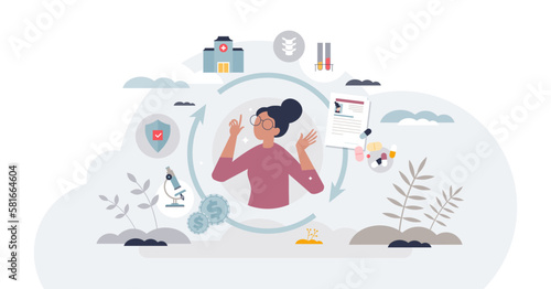 Health information exchange for effective healthcare tiny person concept, transparent background. Medical system for prescription documentation, illness history.