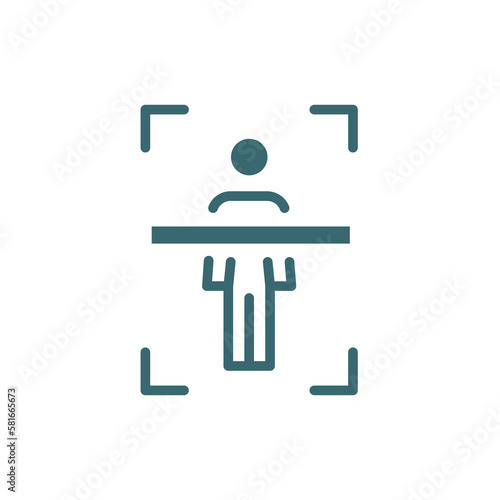 body scan icon. Filled body scan icon from ai and future technology collection. Glyph vector isolated on white background. Editable body scan symbol can be used web and mobile