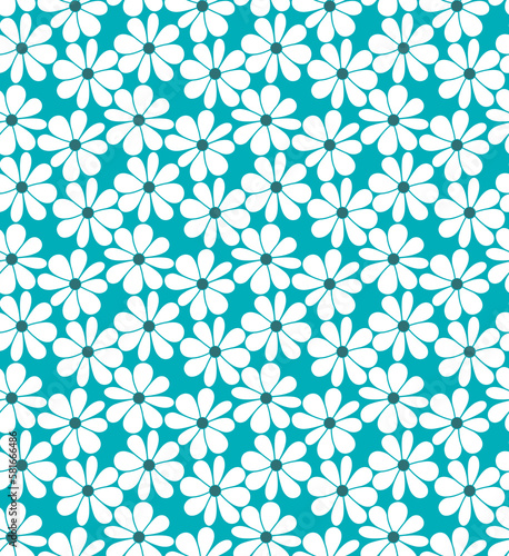 Seamless geometric flowers pattern, floral print.