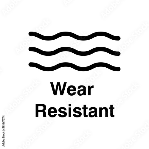 Wear Resistant , vector information sign flat illustration on white background..eps