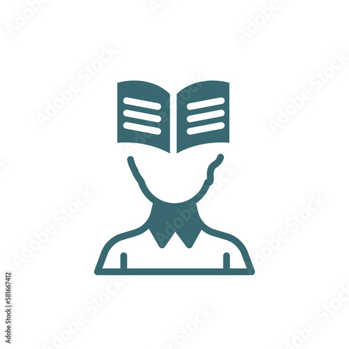 self-learning icon. Filled self-learning icon from distance learning collection. Glyph vector isolated on white background. Editable self-learning symbol can be used web and mobile