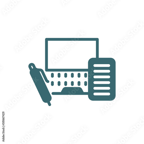 blended learning icon. Filled blended learning icon from distance learning collection. Glyph vector isolated on white background. Editable blended learning symbol can be used web and mobile