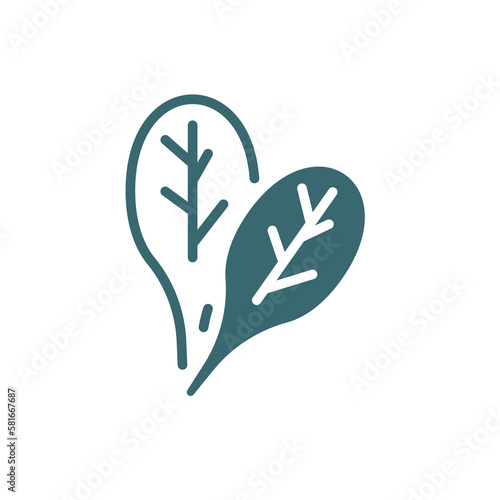 spinach icon. Filled spinach icon from vegetables and fruits collection. Glyph vector isolated on white background. Editable spinach symbol can be used web and mobile