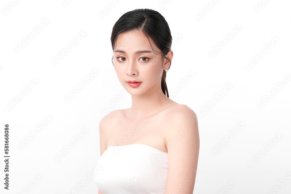 Beautiful young asian woman with clean fresh skin on white background, Face care, Facial treatment, Cosmetology, beauty and spa, Asian women portrait. Beautiful young asian woman with clean fresh skin on white background, Face care, Facial treatment, Cosmetology, beauty and spa, Asian women portrait.