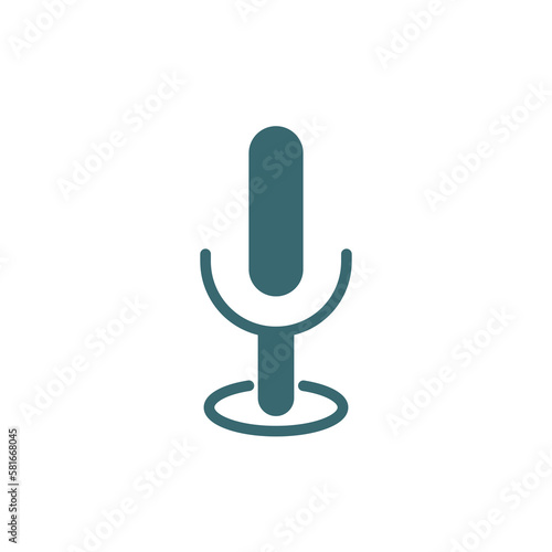 basic microphone icon. Filled basic microphone icon from technology collection. Glyph vector isolated on white background. Editable basic microphone symbol can be used web and mobile