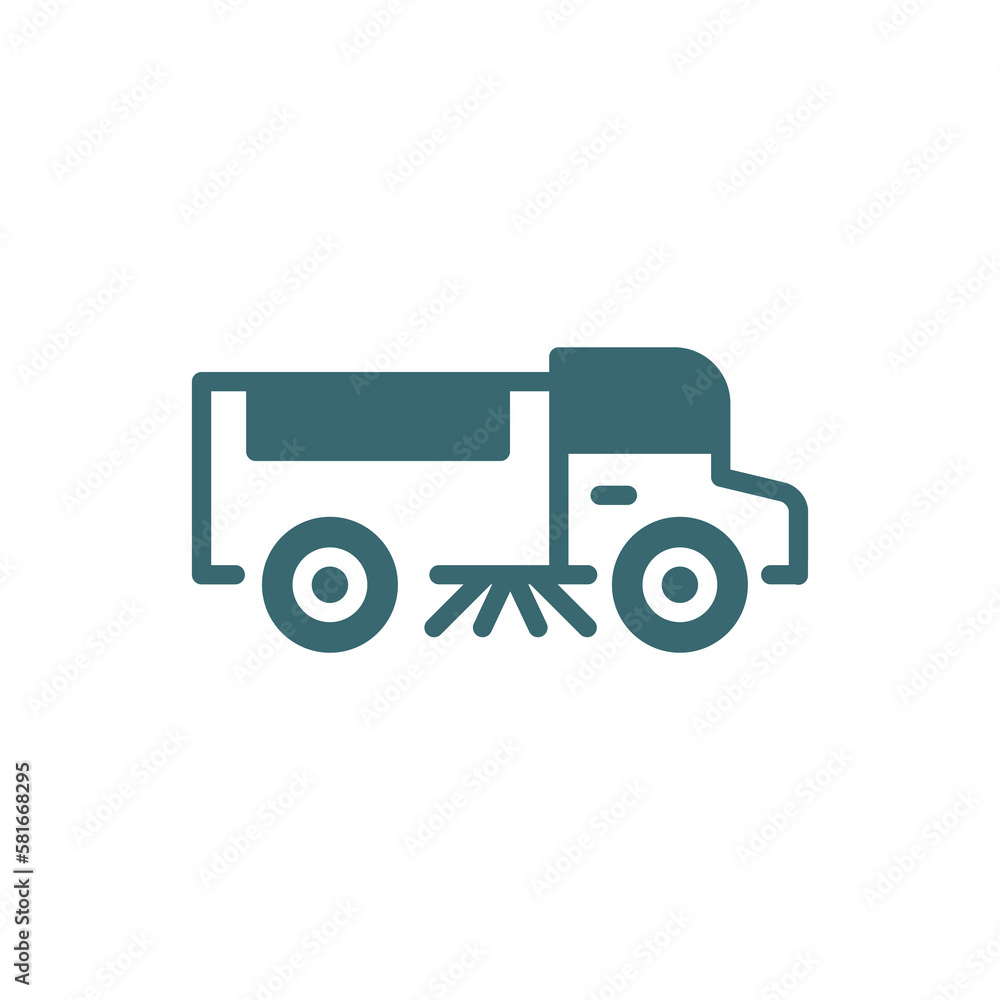 road sweeper icon. Filled road sweeper icon from transportation collection. Glyph vector isolated on white background. Editable road sweeper symbol can be used web and mobile road sweeper icon. Filled road sweeper icon from transportation collection. Glyph vector isolated on white background. Editable road sweeper symbol can be used web and mobile