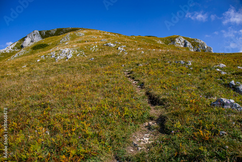 Mountain path in high mountains 