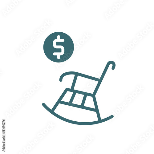 pension icon. Filled pension icon from Human Resources collection. Glyph vector isolated on white background. Editable pension symbol can be used web and mobile