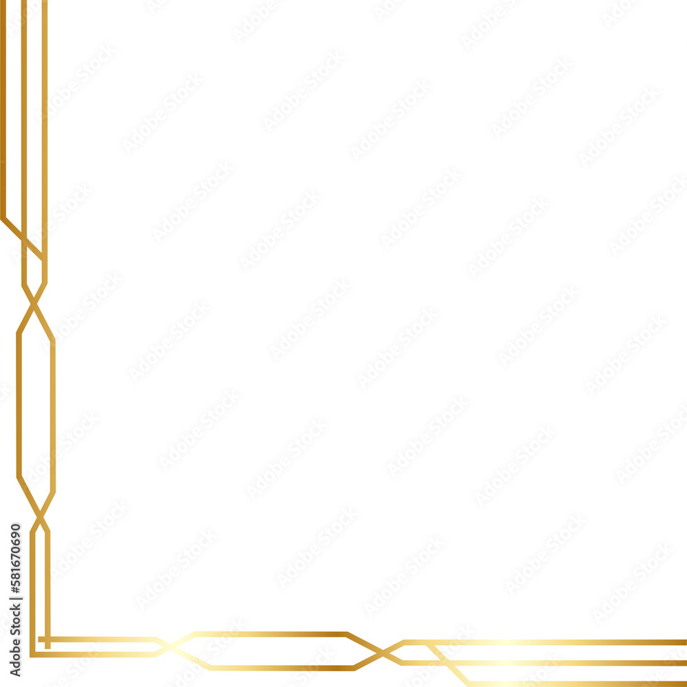 Obraz premium Elegant Gold Border Corner 