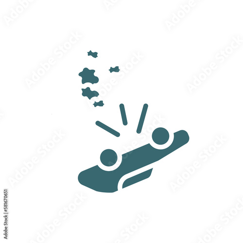 overturned vehicle icon. Filled overturned vehicle icon from Insurance and Coverage collection. Glyph vector isolated on white background. Editable overturned vehicle symbol can be used web and mobile