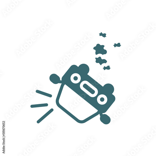 overturned car icon. Filled overturned car icon from Insurance and Coverage collection. Glyph vector isolated on white background. Editable overturned car symbol can be used web and mobile