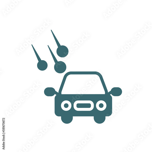 hail on the car icon. Filled hail on the car icon from Insurance and Coverage collection. Glyph vector isolated on white background. Editable hail on the car symbol can be used web and mobile