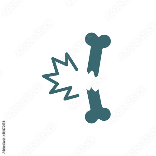 fracture icon. Filled fracture icon from Insurance and Coverage collection. Glyph vector isolated on white background. Editable fracture symbol can be used web and mobile