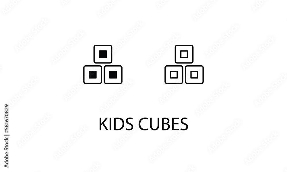 Kids cubes double icon design stock illustration Kids cubes double icon design stock illustration