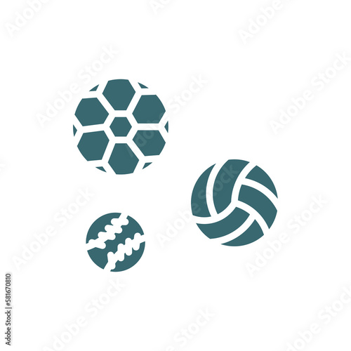 balls icon. Filled balls icon from sport and game collection. Glyph vector isolated on white background. Editable balls symbol can be used web and mobile