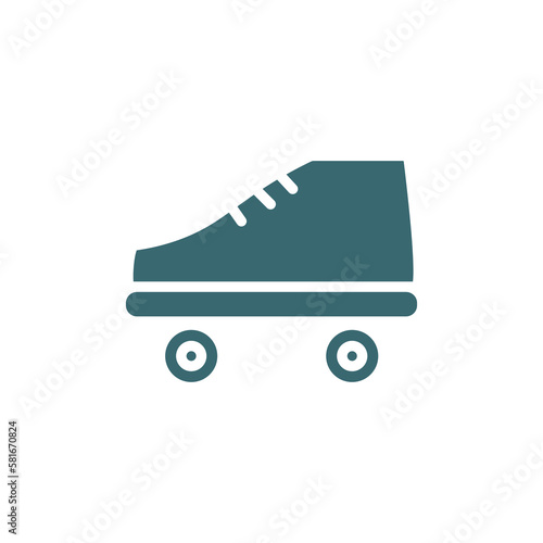 roller skate icon. Filled roller skate icon from sport and game collection. Glyph vector isolated on white background. Editable roller skate symbol can be used web and mobile