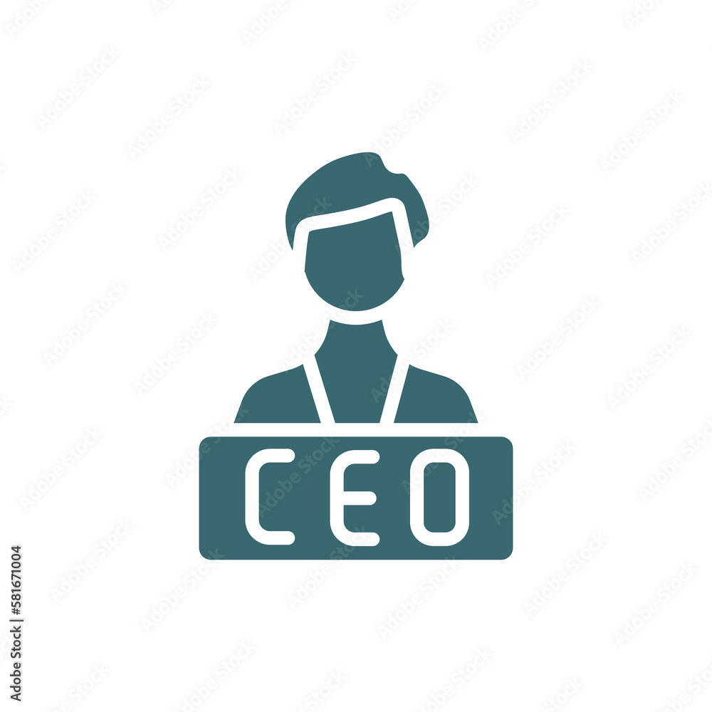 ceo icon. Filled ceo icon from startup and success collection. Glyph vector isolated on white background. Editable ceo symbol can be used web and mobile