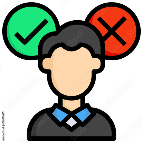 decision making flat icon,linear,outline,graphic,illustration