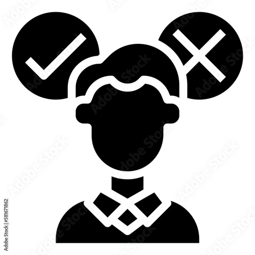 decision making glyph icon,linear,outline,graphic,illustration