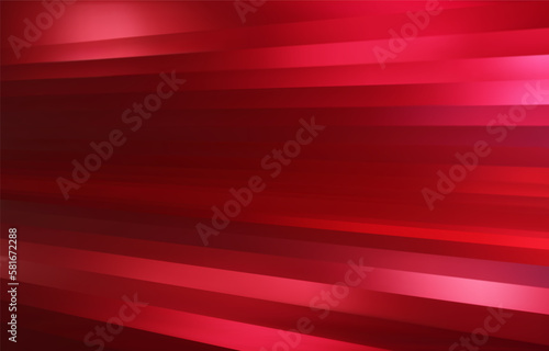 Red background. Abstract light red metal gradient. Shiny stripes texture background. Red geometric texture wall with light reflections. Purple wallpaper. 3D Vector illustration.