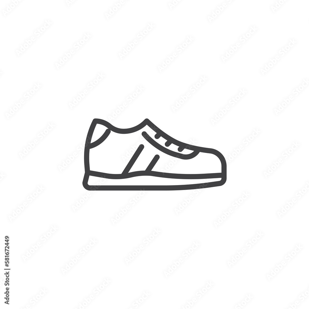 Sneakers shoes line icon