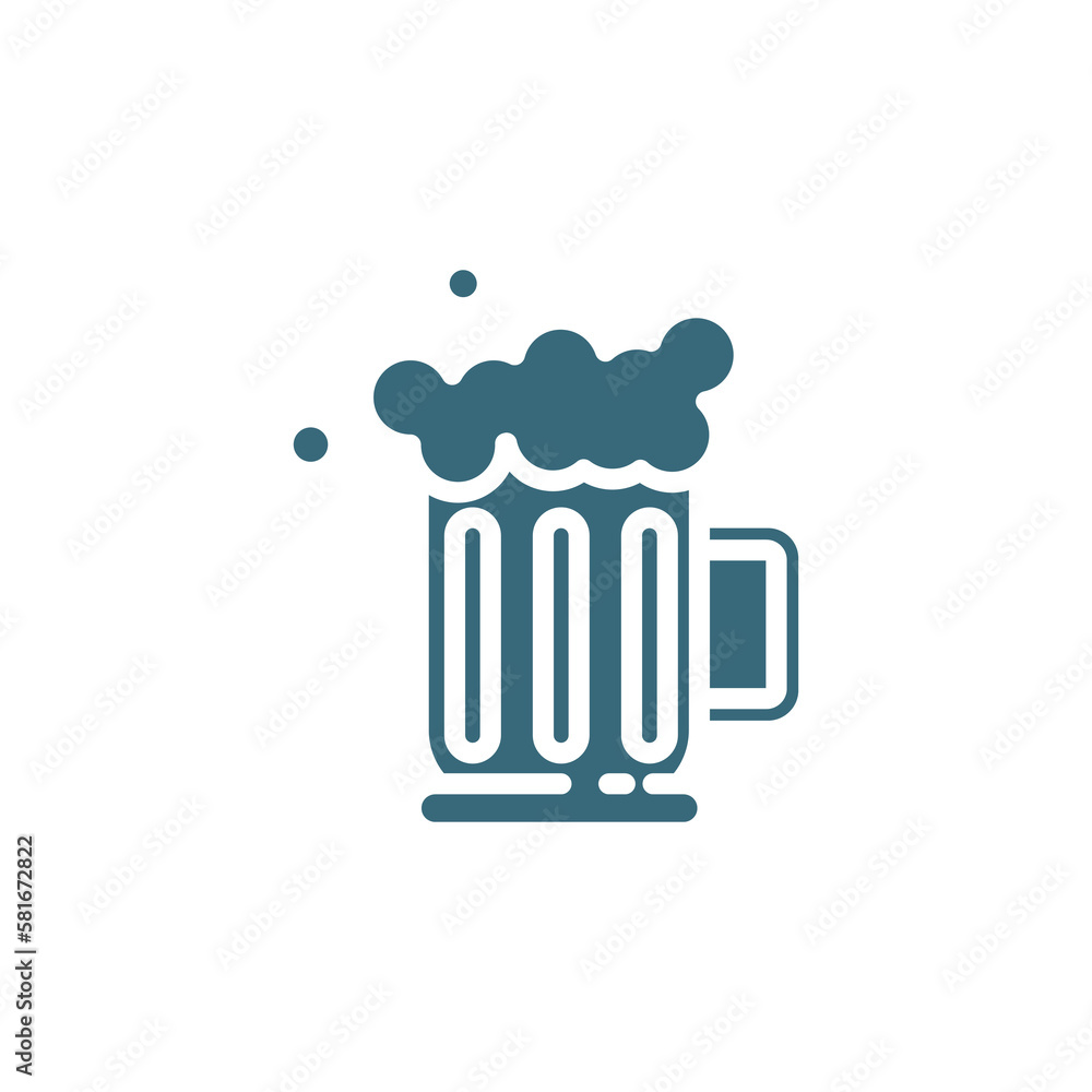 foamy beer jar icon. filled foamy beer jar icon from restaurant collection. flat glyph vector isolated on white background. Editable foamy beer jar symbol can be used web and mobile