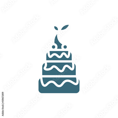 three levels cake icon. filled three levels cake icon from restaurant collection. flat glyph vector isolated on white background. Editable three levels cake symbol can be used web and mobile