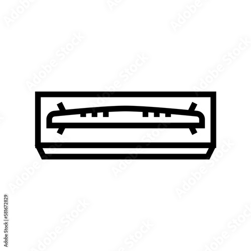 plasma tv pedestal top view line icon vector illustration