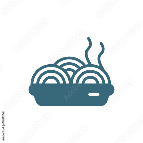 plate of spaghetti icon. filled plate of spaghetti icon from restaurant collection. flat glyph vector isolated on white background. Editable plate of spaghetti symbol can be used web and mobile
