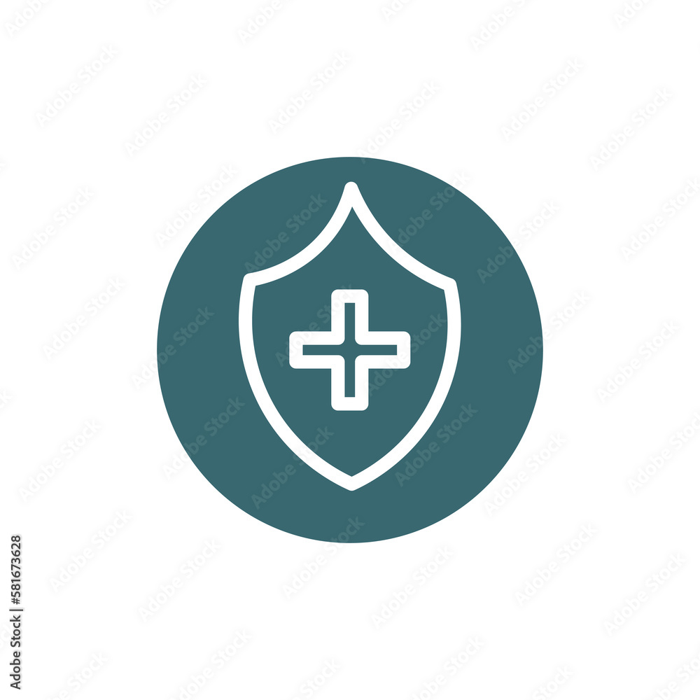 Obraz premium medical shield icon. Filled medical shield icon from health and medical collection. Flat glyph vector isolated on white background. Editable medical shield symbol can be used web and mobile