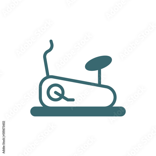 stationary bike icon. Filled stationary bike icon from health and medical collection. Flat glyph vector isolated on white background. Editable stationary bike symbol can be used web and mobile