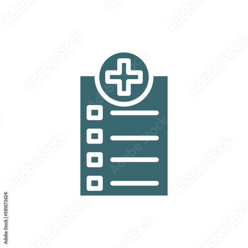 medical checklist icon. Filled medical checklist icon from health and medical collection. Flat glyph vector isolated on white background. Editable medical checklist symbol can be used web and mobile