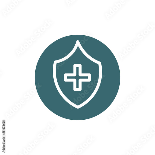 medical shield icon. Filled medical shield icon from health and medical collection. Flat glyph vector isolated on white background. Editable medical shield symbol can be used web and mobile