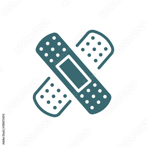 band aid icon. Filled band aid icon from health and medical collection. Flat glyph vector isolated on white background. Editable band aid symbol can be used web and mobile © Abstract