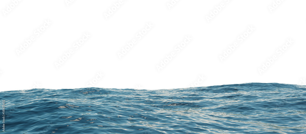 ocean water sea surface with ripples wave png 3d rendering illustration - obrazy, fototapety, plakaty 