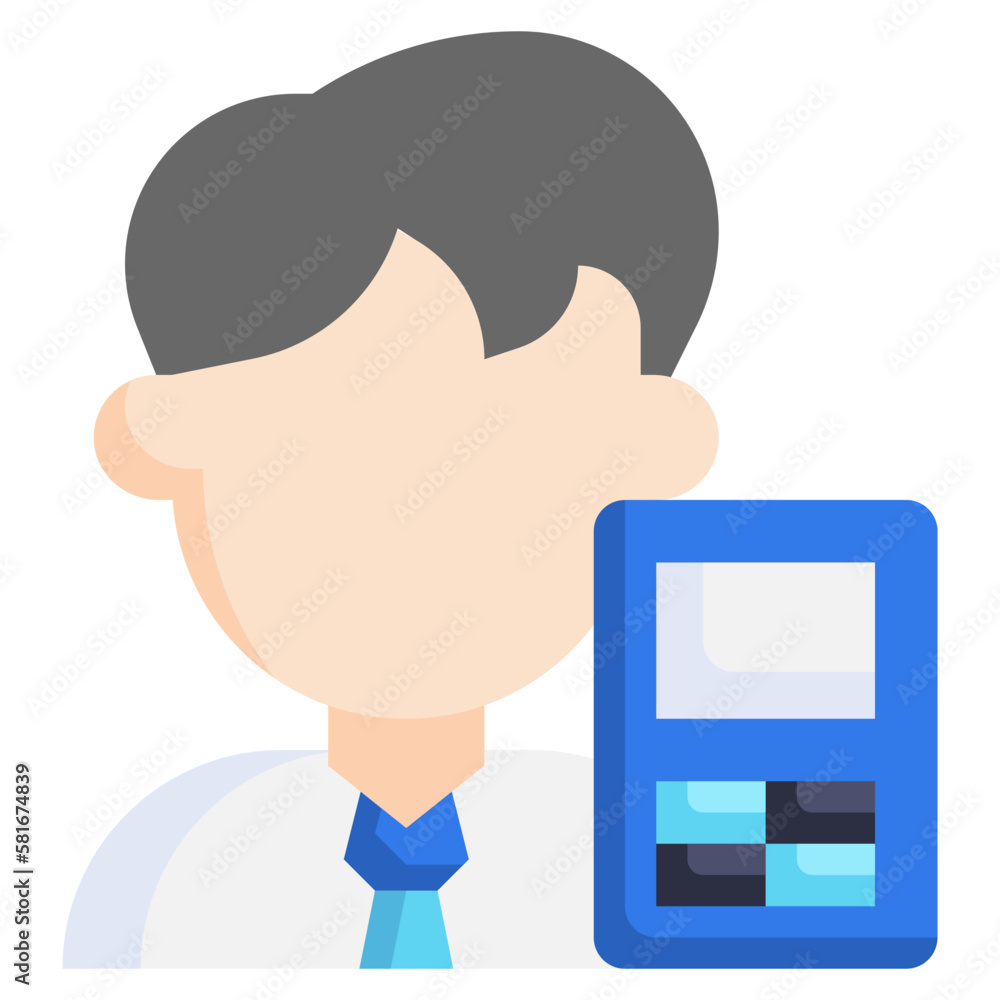 accountant flat icon,linear,outline,graphic,illustration accountant flat icon,linear,outline,graphic,illustration