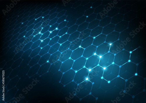 Abstract background consisting of set of hexagonal cells. Modern innovation communication technology business background. Background illustration vector.