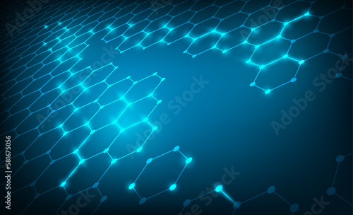 Abstract background consisting of set of hexagonal cells. Modern innovation communication technology business background. Background illustration vector.
