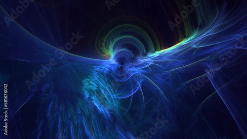 3D rendering abstract fractal light background 