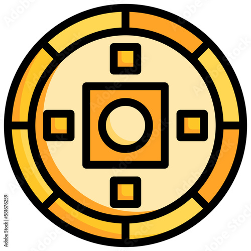 chinese coin flat icon,linear,outline,graphic,illustration