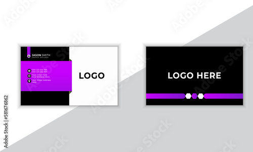 Creative and Clean Modern Business Card Template .Purple Guardian and Black