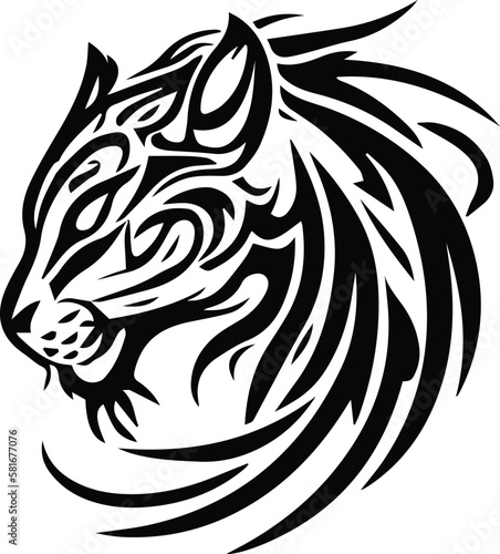 Tiger Logo Monochrome Design Style 