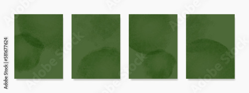 Green watercolor vector backgrounds with abstract designs for templates, posters, and room decor.