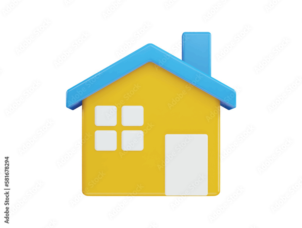 Obraz premium home icon 3d rendering vector illustration
