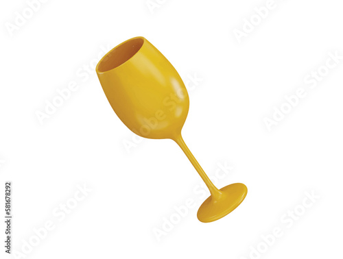 Drink glass icon 3d rendering vector illustration