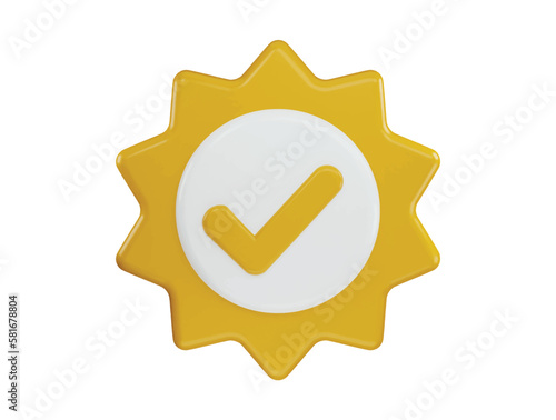 Verified icon 3d rendering vector illustration