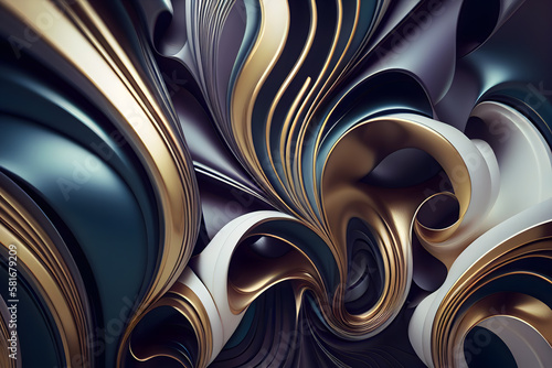 Abstract 3d background, dynamic swirls