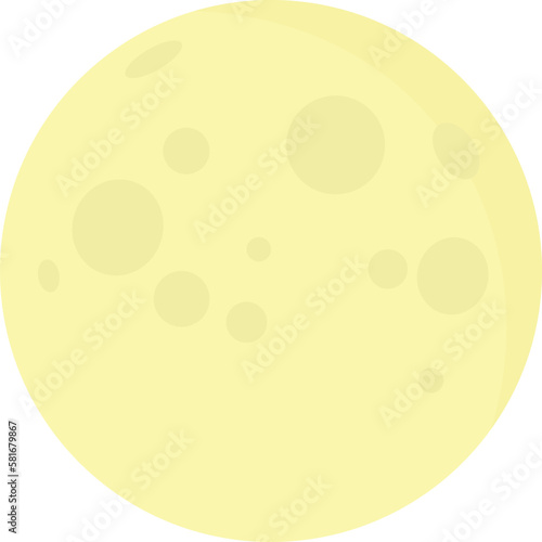 Vector full moon isolated on a white background. Night sky. Space object, satellite of the Earth.